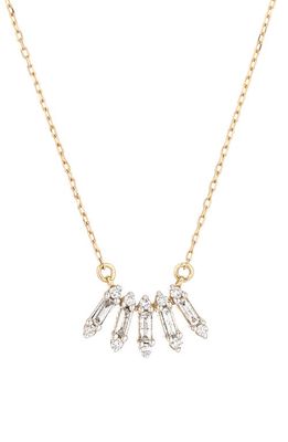Adina Reyter Small Stack Baguette Cut Diamond Curve Necklace in Yellow Gold