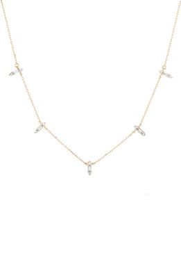 Adina Reyter Stack Baguette Cut Diamond Chain Necklace in Yellow Gold
