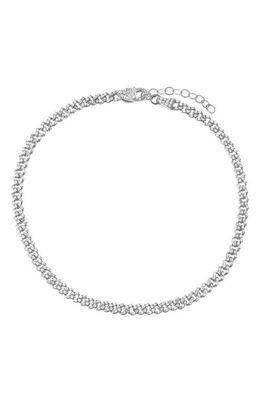 Adina's Jewels Baby Pavé Cuban Link Chain Anklet in Silver