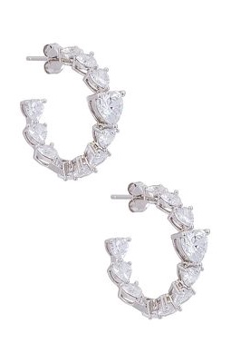 Adina's Jewels Chunky Heart Hoops in Metallic Silver.