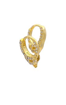 Adina's Jewels Pave Handcuff Huggie Earring in Metallic Gold.