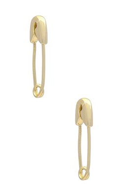 Adina's Jewels Solid Safety Pin Earrings in Metallic Gold.