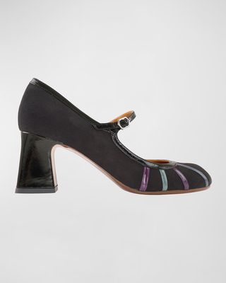 Adis Suede and Leather Mary Jane Pumps