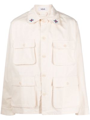 Adish embroidered-collar detail jacket - Neutrals