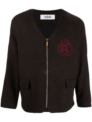 Adish embroidered-design cotton jacket - Brown