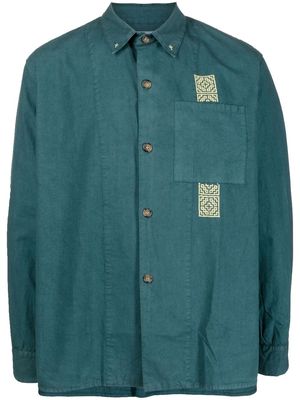 Adish embroidered-design long-sleeve shirt - Green