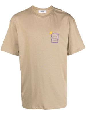 Adish logo-print cotton T-shirt - Neutrals