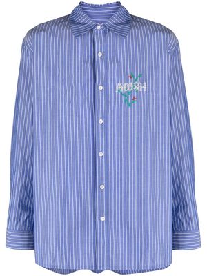 Adish Nafnuf pinstriped cotton shirt - Blue
