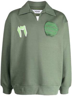Adish patch-detail polo sweatshirt - Green