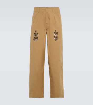 Adish Qrunful embroidered cotton ripstop pants