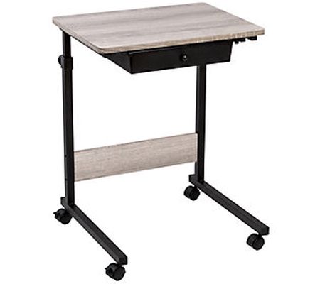Adjustable Height Table with Wood Top