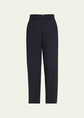 Adjustable Hem Wool Trousers