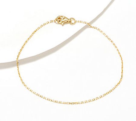 Adorna 14K Gold Box or Cable Chain Layering Bracelet
