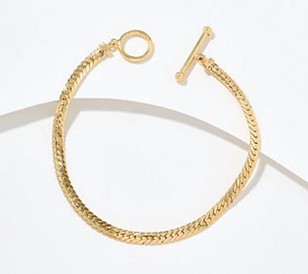 Adorna 14K Gold Choice of Chain Toggle Bar Bracelet