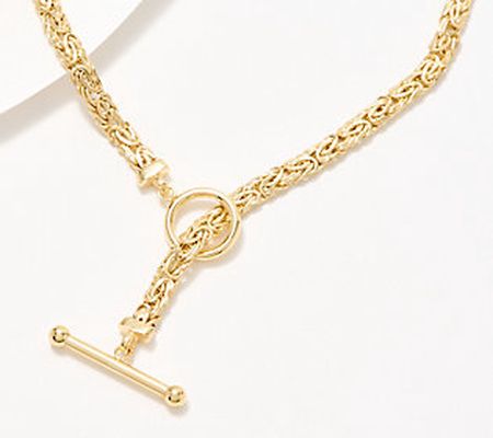 Adorna 14K Gold Choice of Chain Toggle Bar Necklace, 6g