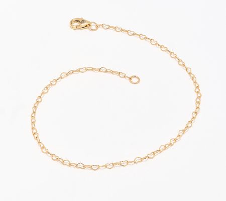 Adorna 14K Gold Dainty Heart Chain Bracelet