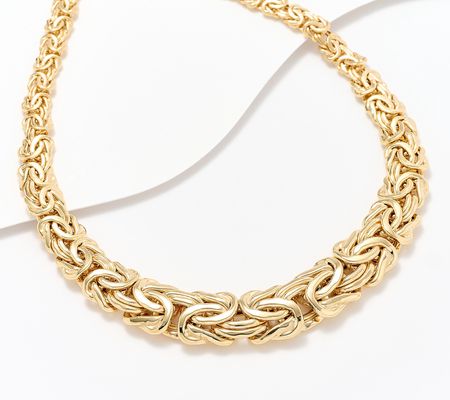 Adorna 14K Gold Graduated 18" Byzantine Necklace, 32.5g
