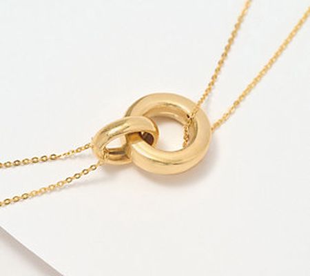 Adorna 14K Gold Interlocking Rings 18" Necklace 2.6g