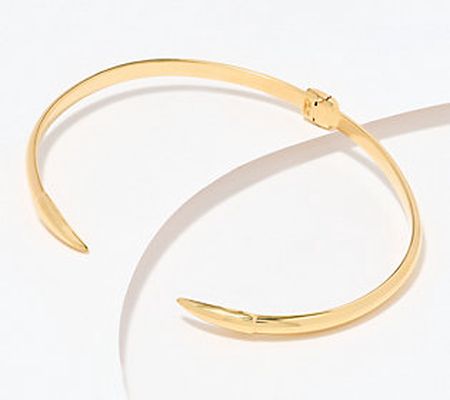 Adorna 14K Gold Open Claw Hinged Bangle, 6.5-7.7g