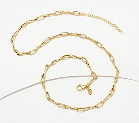 Adorna Elongated Twisted Link 18" Necklace, 14K Gold