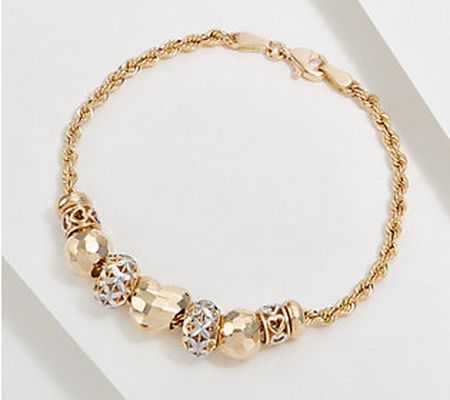Adorna Multi Bead Small Bracelet, 14K Gold, 5.42g