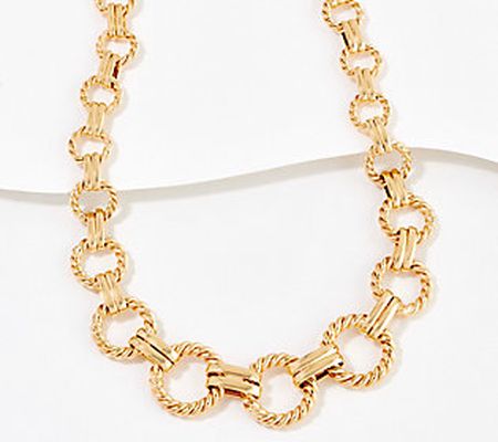 Adorna Rope Texture Round Links 18" Necklace, 14K Gold, 17.1g
