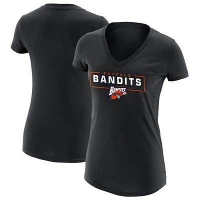 ADPRO Sports Women's Black Buffalo Bandits Primary Logo V-Neck T-Shirt