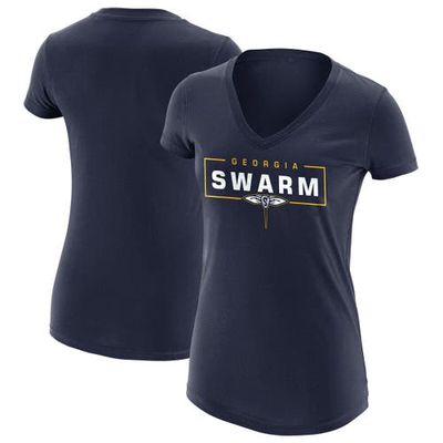 ADPRO Sports Women's Navy Georgia Swarm V-Neck Primary Logo T-Shirt