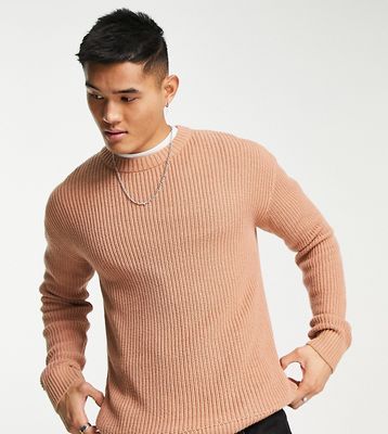 ADPT oversized ribbed sweater in dusky pink