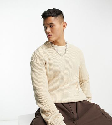 ADPT oversized ribbed sweater in oatmeal-Neutral