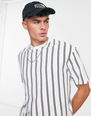 ADPT oversized verticle stripe t-shirt in white