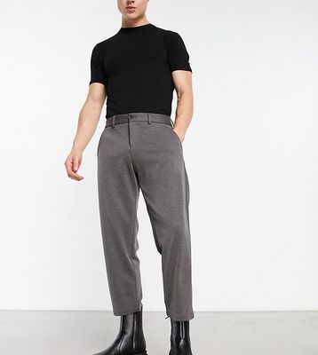 ADPT wide fit smart pants in dark gray