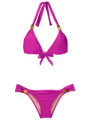 Adriana Degreas bead-embellished bikini - Purple