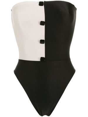 Adriana Degreas button-embellished swimsuit - Black