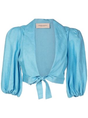 Adriana Degreas Cherry Bomb tie-fastening blouse - Blue