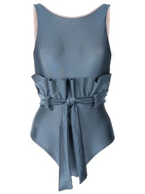 Adriana Degreas Couture belted swimsuit - Blue