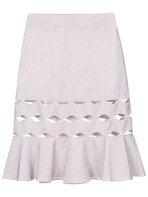 Adriana Degreas cut-out detail cotton skirt - Purple