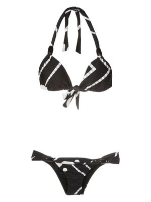 Adriana Degreas Déco geometric-print bikini - Black