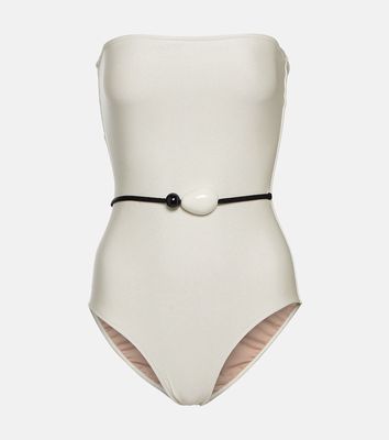 Adriana Degreas Deco strapless embellished swimsuit