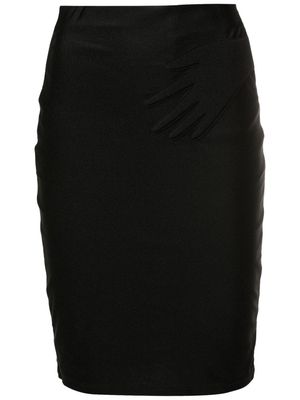 Adriana Degreas glove-appliqué pencil skirt - Black