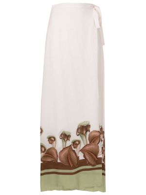 Adriana Degreas graphic-print long-length skirt - Neutrals