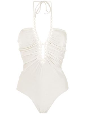 Adriana Degreas halterneck chain-detail swimwear - White