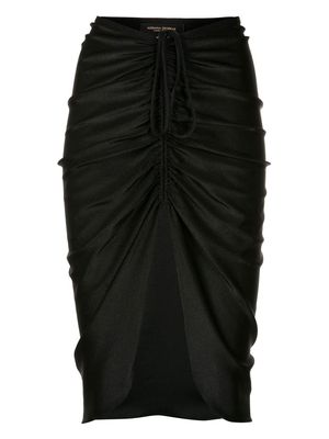 Adriana Degreas high-waist ruched midi skirt - Black