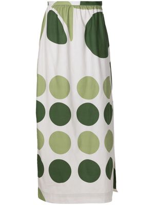Adriana Degreas Jellyfish-print high-waisted maxi skirt - Green