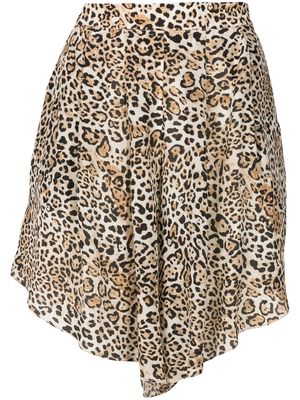 Adriana Degreas leopard-print silk shorts - Brown