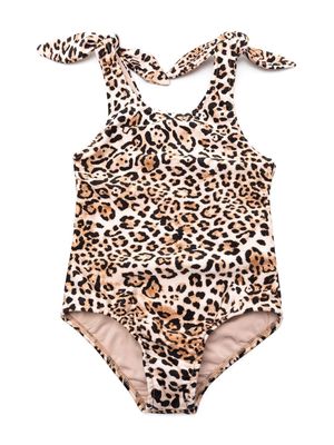 Adriana Degreas leopard-print V-neck swimsuit - Brown