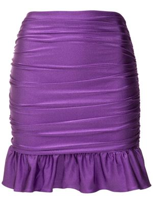 Adriana Degreas Lipstick ruffle-hem mini skirt - Purple