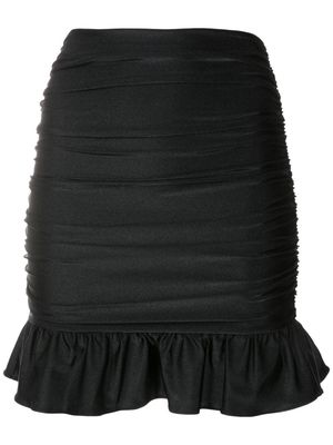 Adriana Degreas Lipstick ruffled-hem mini skirt - Black