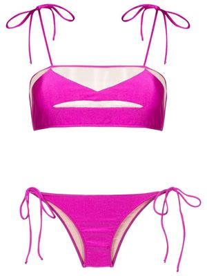 Adriana Degreas Lipstick sheer-panel bikini - Pink