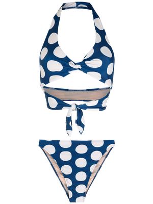 Adriana Degreas Pois high leg bikini set - Blue